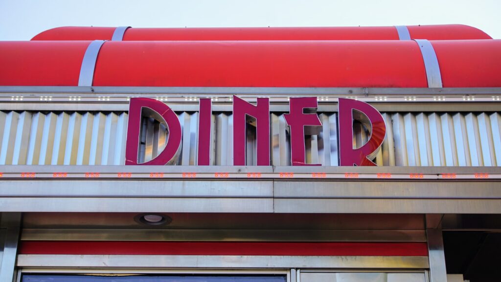 outdoor store sign, shop front sign
